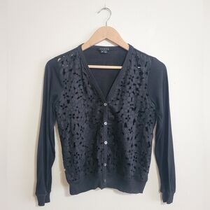 Theory Floral Lace Cardigan